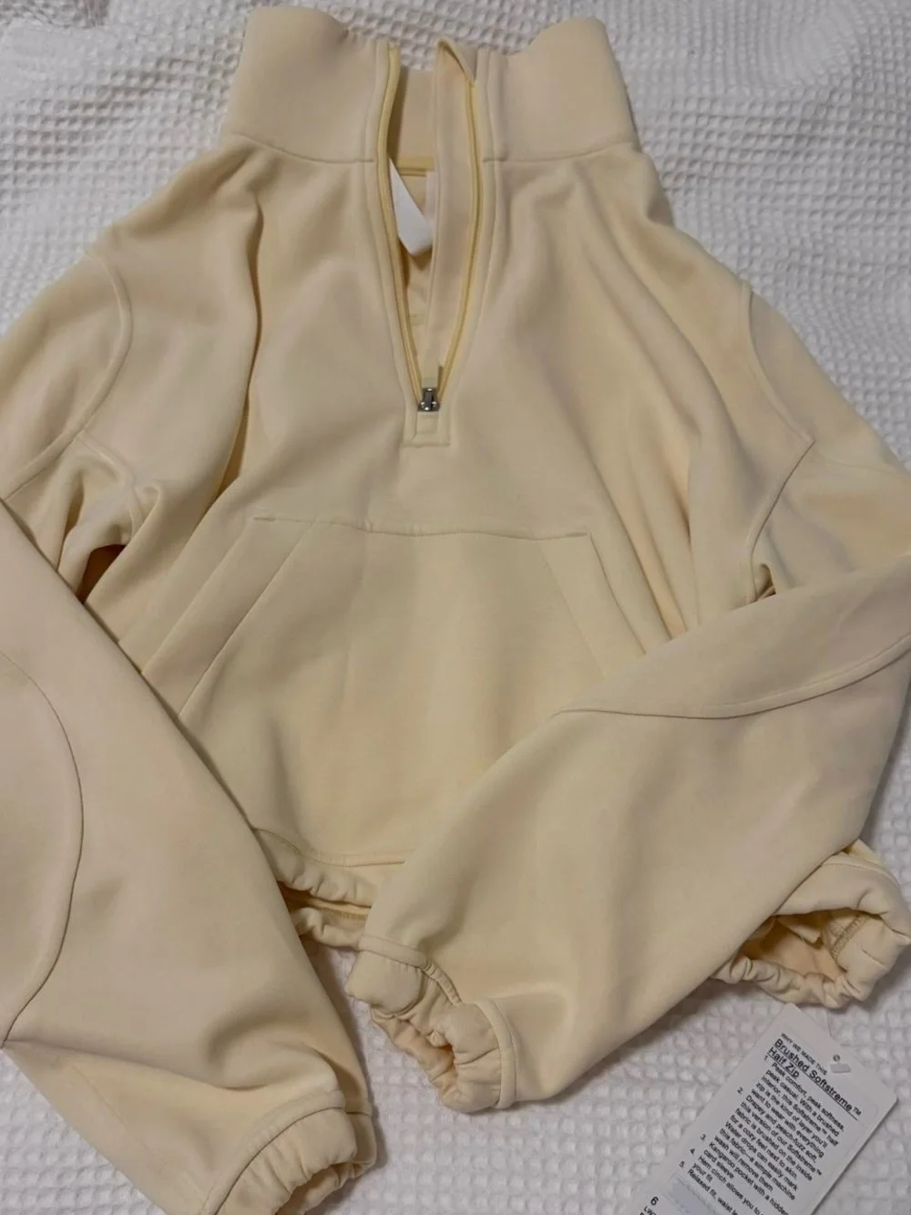 Lululemon Brushed Softstreme Half Zip in buttercream